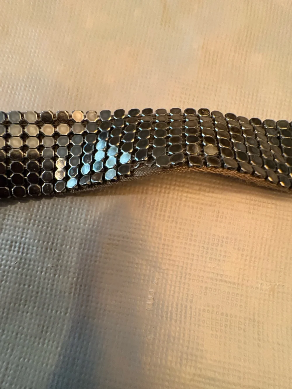 Whiting and David Metallic Mesh Stripe Shoulder Bag - Picture 6 of 9